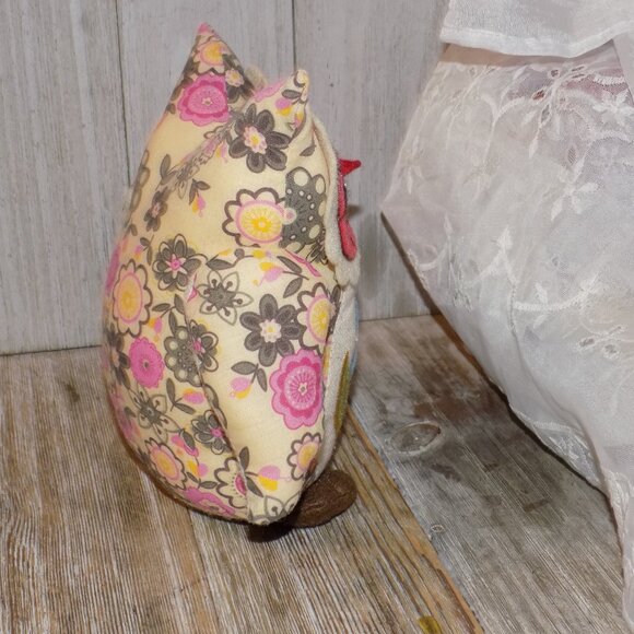 OWL FLORAL FLOWER HOME DECO STUFFED ANIMAL  * - Picture 7 of 9